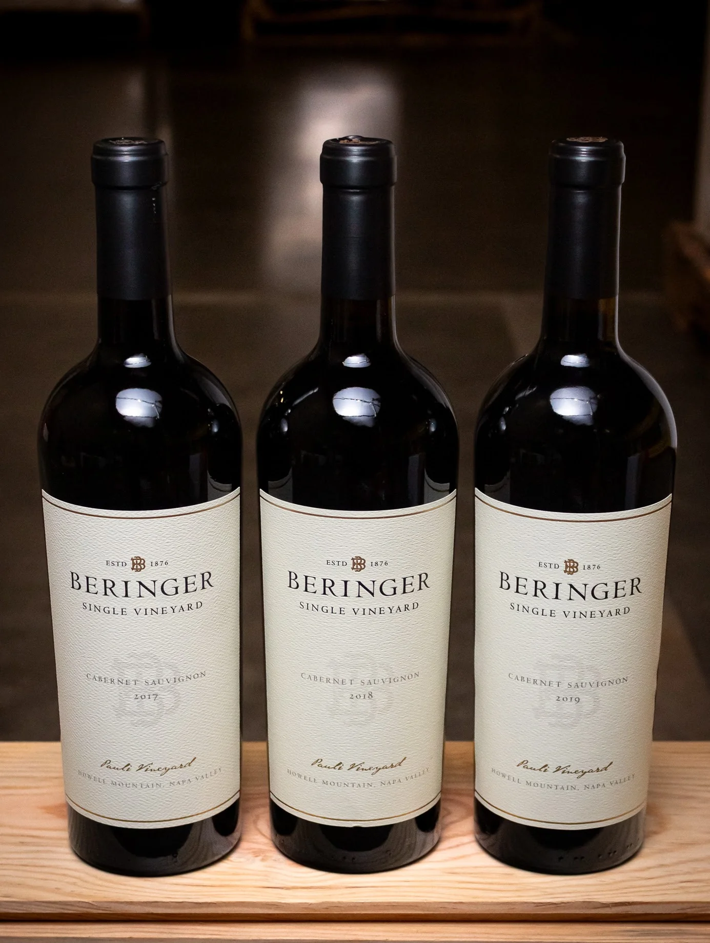 Beringer Vineyards Cabernet Sauvignon Pauli Vineyard Howell Mountain Napa Valley Vertical Multi Vintage (3-Pack) - Image 2