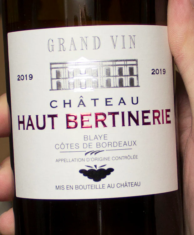 Chateau Haut Bertinerie Blaye Cotes de Bordeaux Blanc 2019 - Image 2