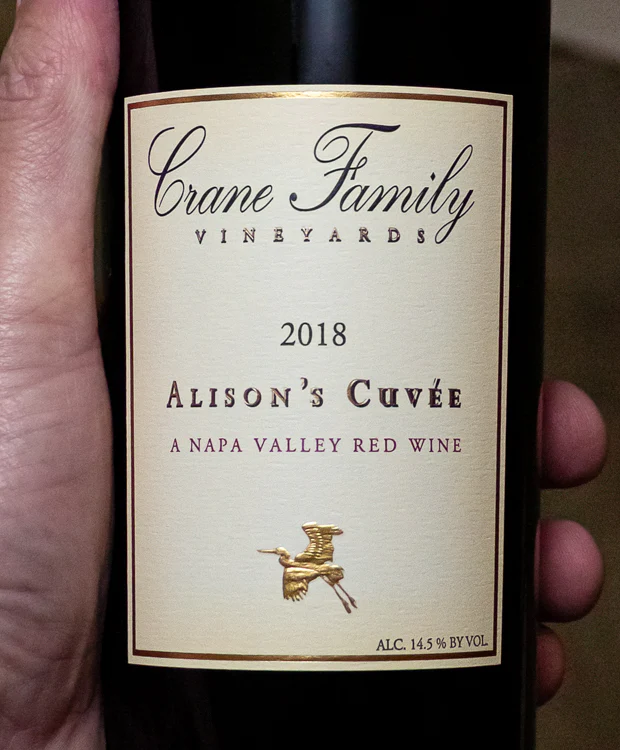 Crane Family Vineyards Red Wine Alison's Cuvee Napa Valley 2018 - Image 2