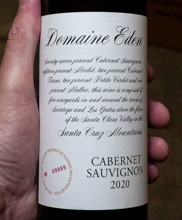 Domaine Eden Cabernet Sauvignon Santa Cruz Mountains 2020 - Image 2