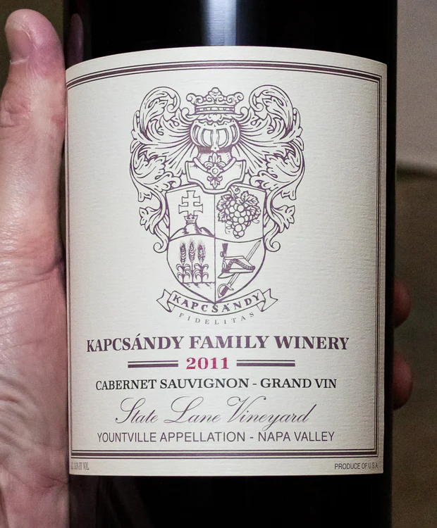 Kapcsándy Cabernet Sauvignon Grand Vin State Lane Vineyard Yountville Napa Valley 2011 (Magnum 1.5L) - Image 2