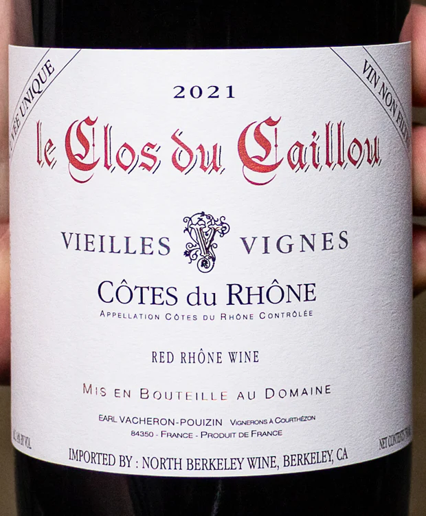 Le Clos du Caillou Côtes-du-Rhône Cuvee Unique Vieilles Vignes 2021 - Image 2