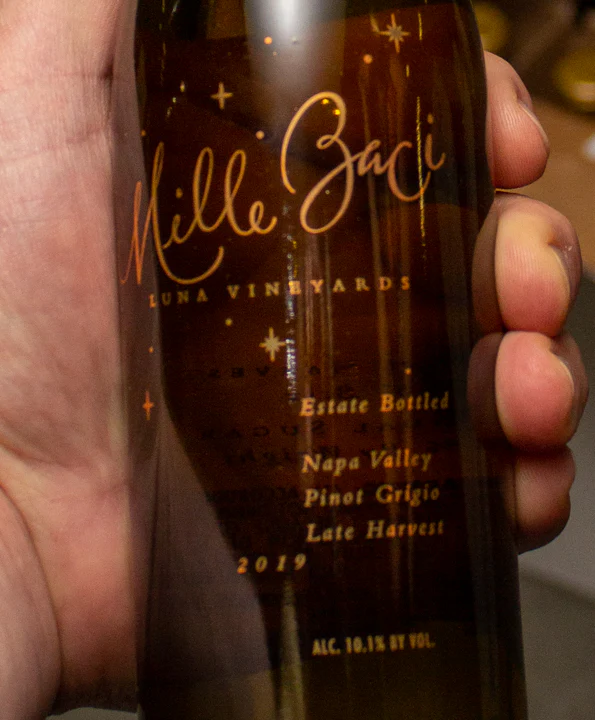 Luna Late Harvest Pinot Grigio Mille Baci Napa Valley 2019 (Half Bottle 375mL) - Image 2