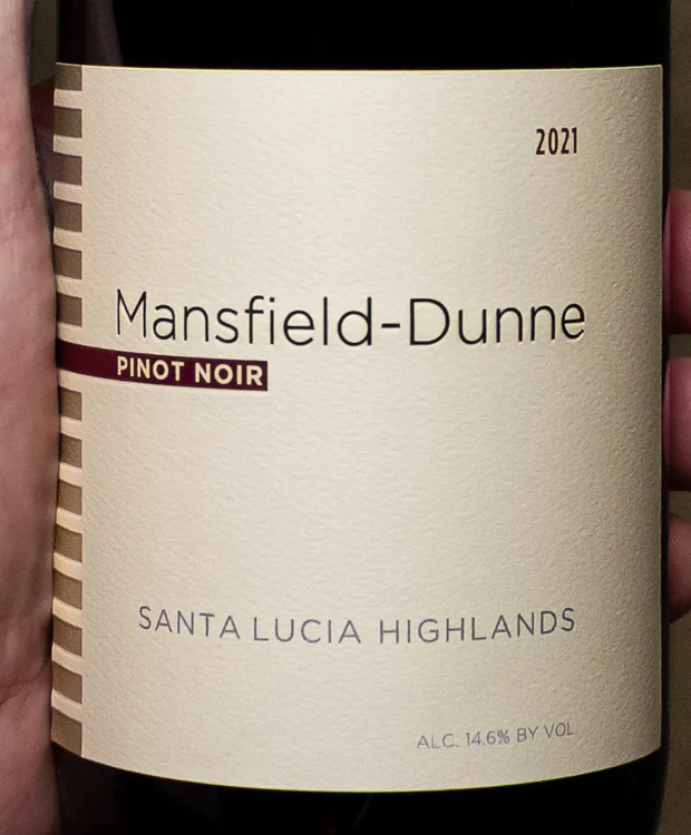 Mansfield-Dunne Santa Lucia Highlands Pinot Noir 2021 - Image 2