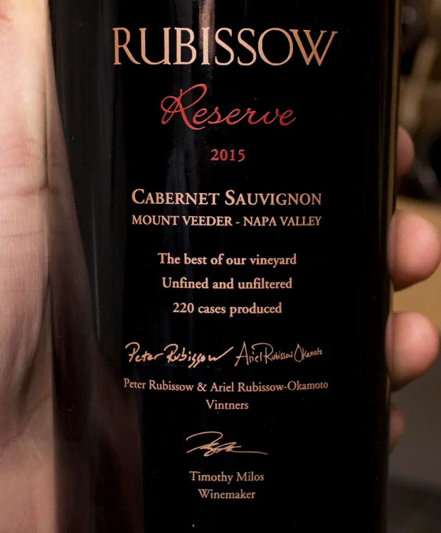 Rubissow Cabernet Sauvignon Reserve Mt. Veeder Napa Valley 2015 - Image 2