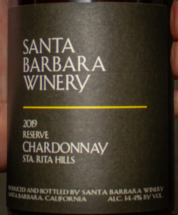 Santa Barbara Winery Chardonnay Reserve Santa Rita Hills Central Coast 2019 - Image 2