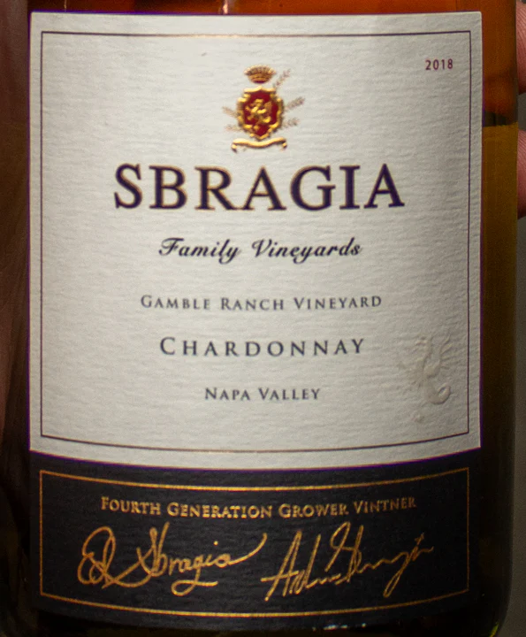 Sbragia Family Vineyards Chardonnay Gamble Ranch Napa Valley 2018 - Image 2
