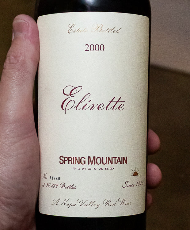Spring Mountain Vineyard Red Blend Elivette Spring Mountain District Napa Valley 2000 - Image 2
