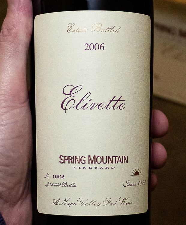 Spring Mountain Vineyard Red Blend Elivette Spring Mountain District Napa Valley 2006 - Image 2